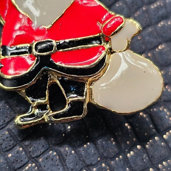 Vintage Santa Claus Brooch & "I Love Christmas" Button Pin Set - Picture 7 of 10